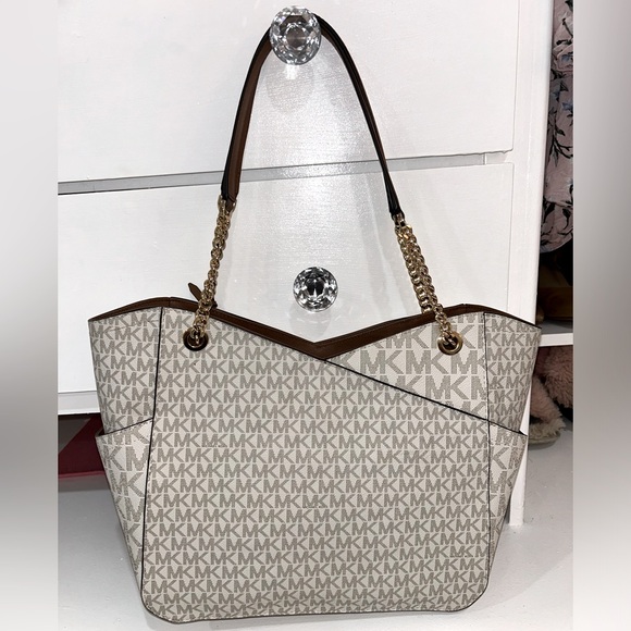 NEW Michael Kors Jet Set Large Logo Shoulder Bag  And Wallet - Picture 3 of 3